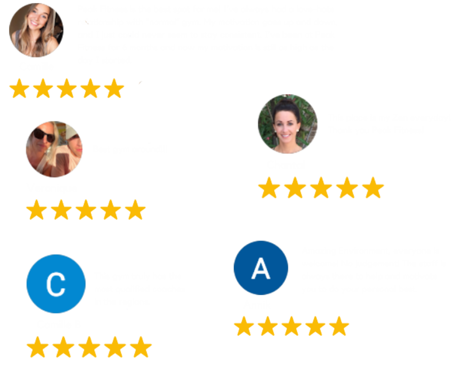 Peak Fitness women sharing testimonials
